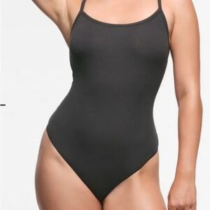 SKIMS Cotton Ribbed Tank Bodysuit, Color Soot, Size 3x, NWT